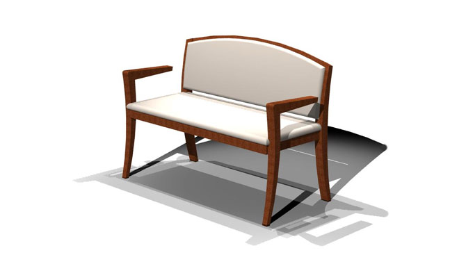 Alegre Bench with Arms and Round Back