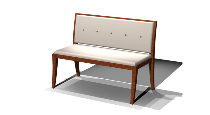 Alegre Bench without Arms and Rectangular Back