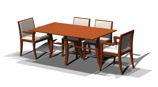 Alegre Rectangular Table, Shown with Chairs